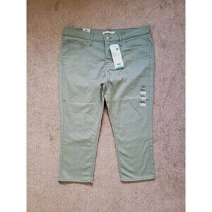 Nwt Levi's 311 Shaping Skinny Tummy Slimming Capri Pants Size 34 Green Olive